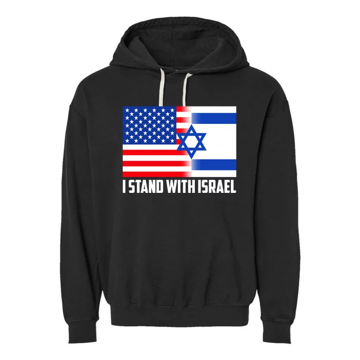 I Stand With Israel USA Flags United Together Garment-Dyed Fleece Hoodie