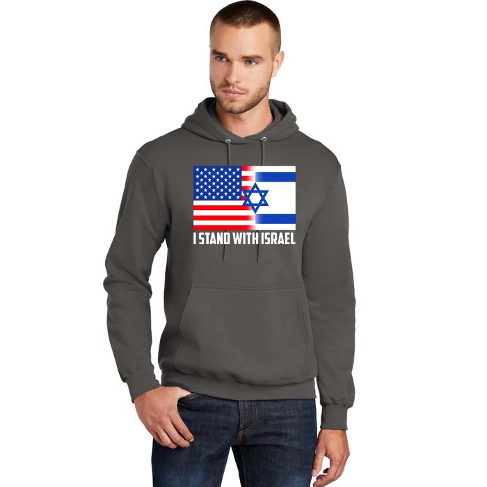 I Stand With Israel USA Flags United Together Tall Hoodie