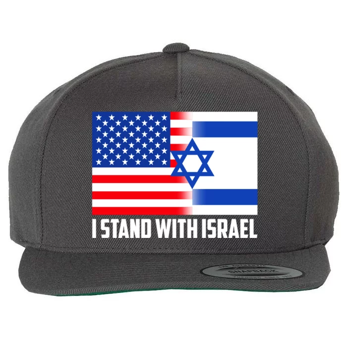 I Stand With Israel USA Flags United Together Wool Snapback Cap