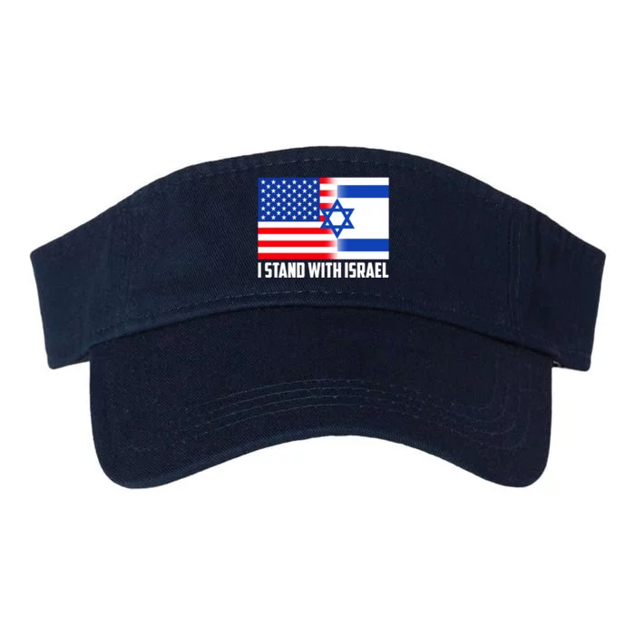 I Stand With Israel USA Flags United Together Valucap Bio-Washed Visor