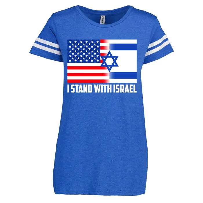 I Stand With Israel USA Flags United Together Enza Ladies Jersey Football T-Shirt