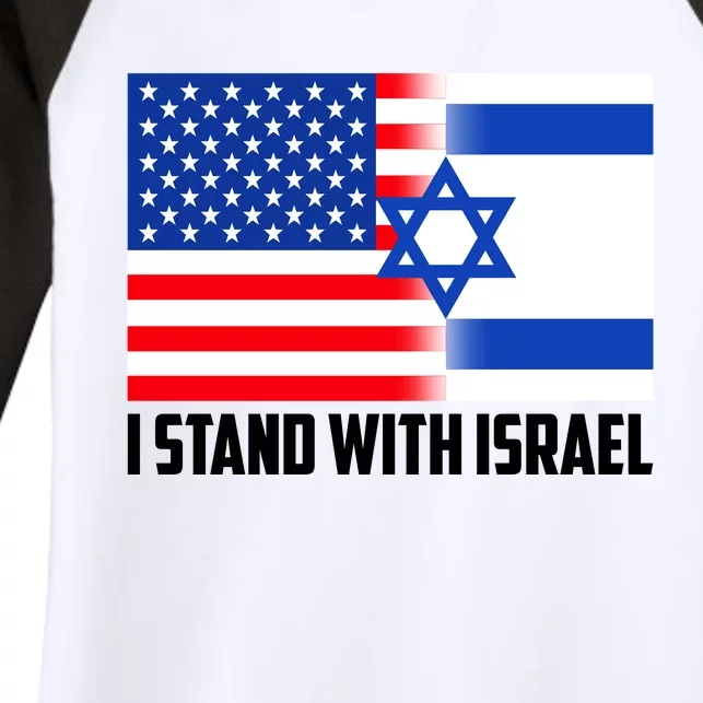 I Stand With Israel USA Flags United Together Women's Tri-Blend 3/4-Sleeve Raglan Shirt