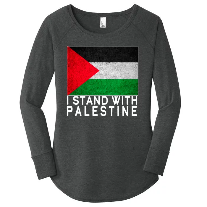 I Stand With Palestine Supporters Free Gaza Jerusalem Mosque Women's Perfect Tri Tunic Long Sleeve Shirt