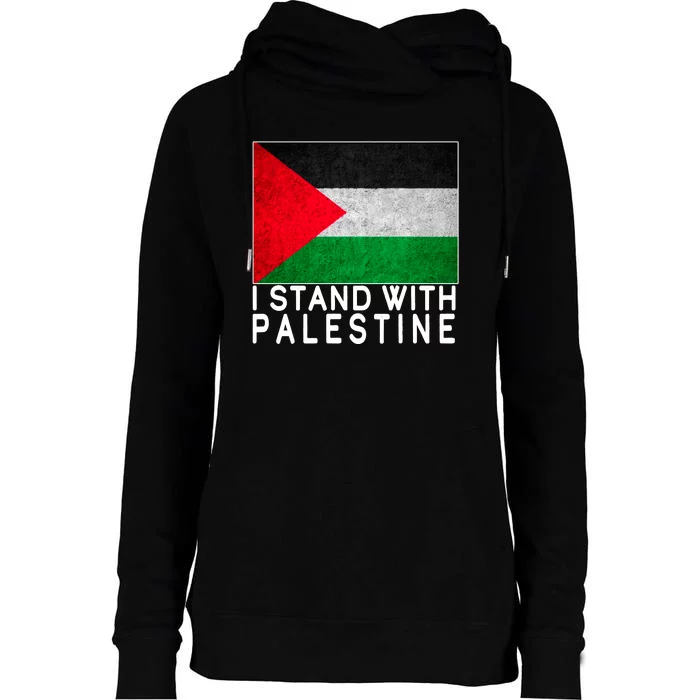 I Stand With Palestine Supporters Free Gaza Jerusalem Mosque Womens Funnel Neck Pullover Hood