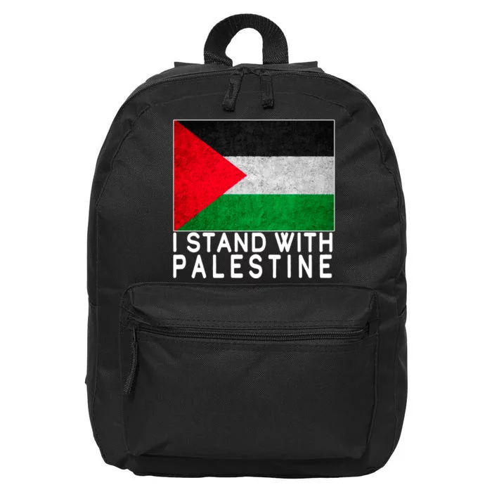 I Stand With Palestine Supporters Free Gaza Jerusalem Mosque 16 in Basic Backpack