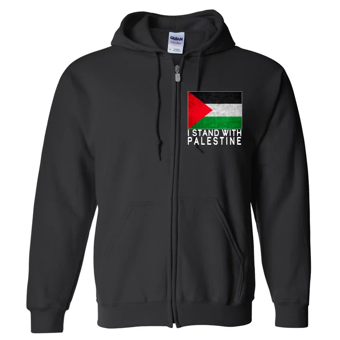 I Stand With Palestine Supporters Free Gaza Jerusalem Mosque Full Zip Hoodie