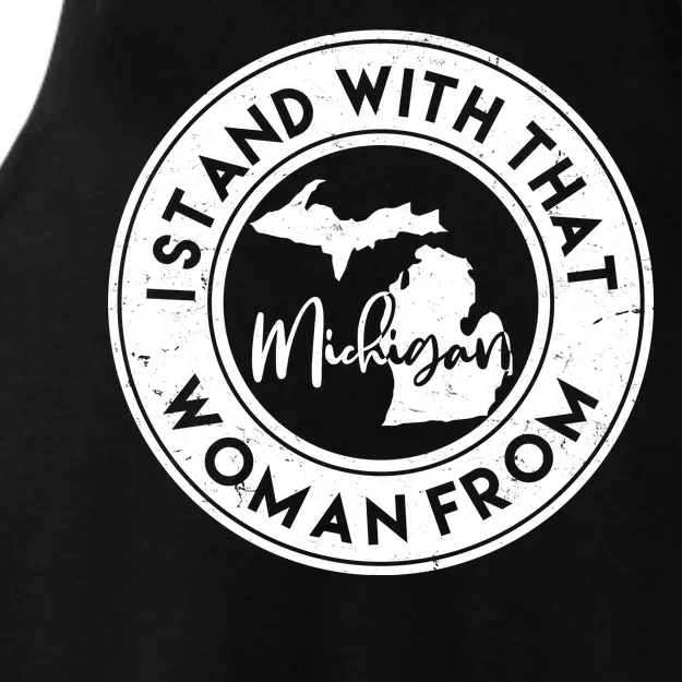 I Stand With That Woman From Michigan Ladies Tri-Blend Wicking Tank