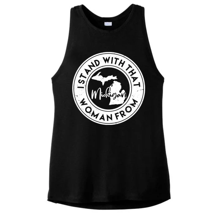 I Stand With That Woman From Michigan Ladies Tri-Blend Wicking Tank