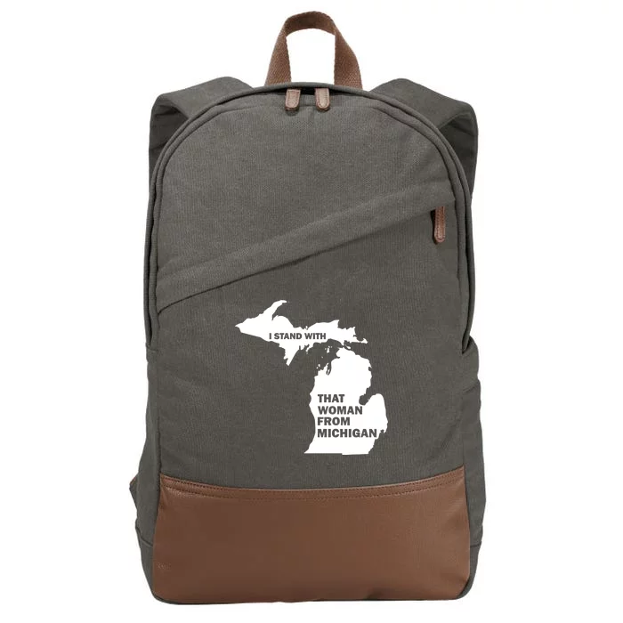 I Stand With That Woman From Michigan Social Justice Cotton Canvas Backpack