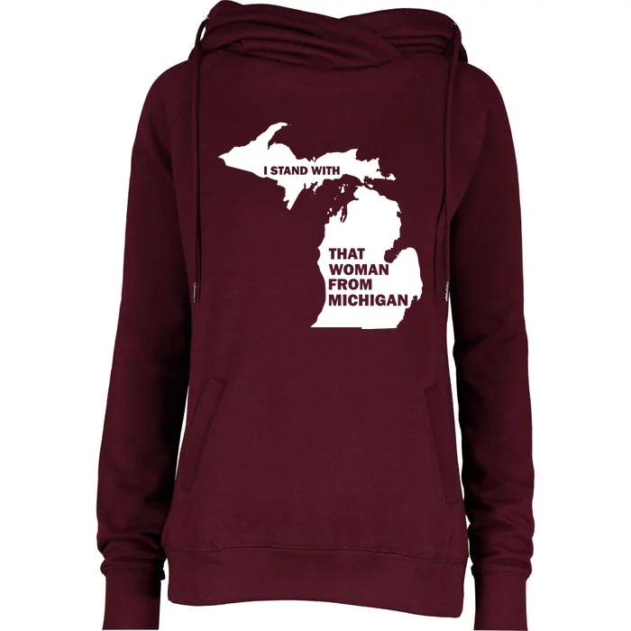 I Stand With That Woman From Michigan Social Justice Womens Funnel Neck Pullover Hood