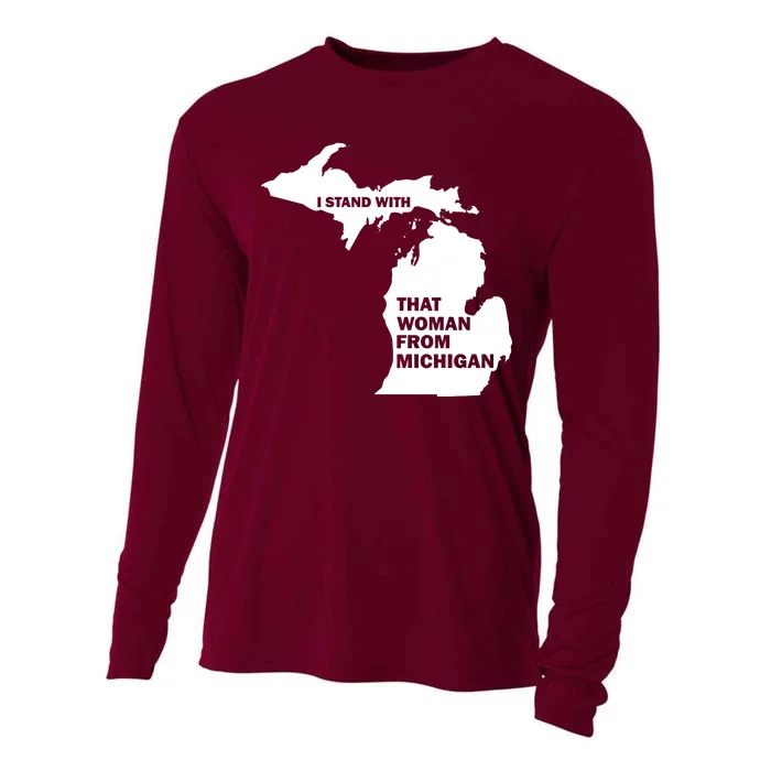 I Stand With That Woman From Michigan Social Justice Cooling Performance Long Sleeve Crew