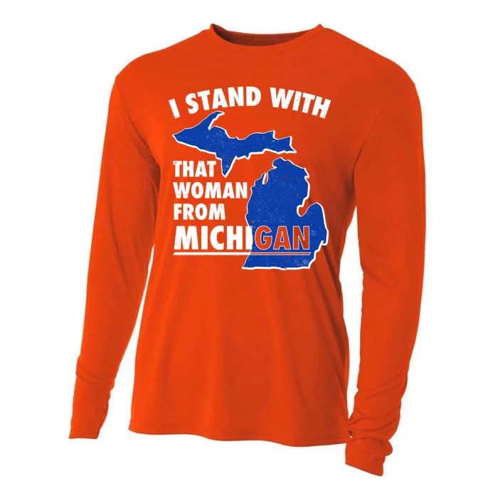 I Stand With That Woman From Michigan Support Cooling Performance Long Sleeve Crew