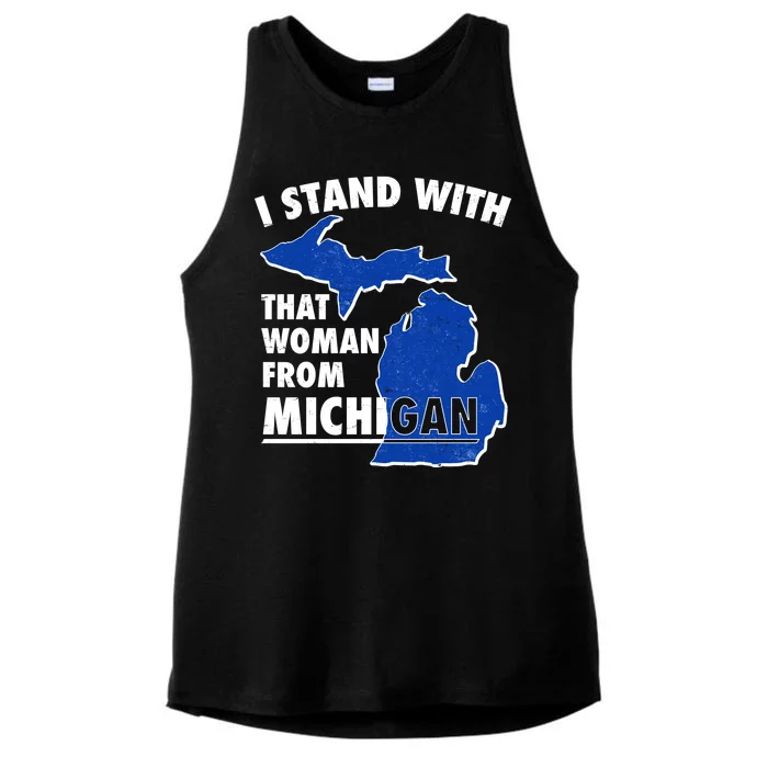 I Stand With That Woman From Michigan Support Ladies Tri-Blend Wicking Tank