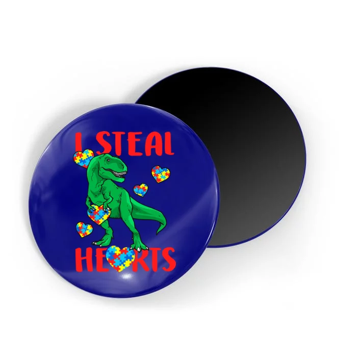 I Steal Hearts Autism Awareness Dinosaur Magnet