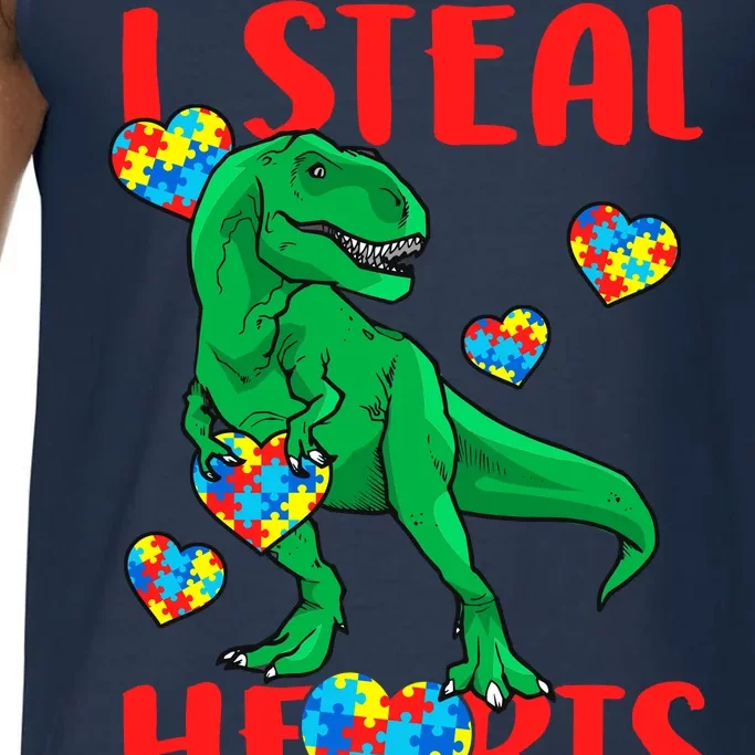 I Steal Hearts Autism Awareness Dinosaur Comfort Colors® Tank Top