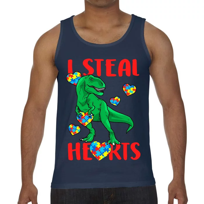 I Steal Hearts Autism Awareness Dinosaur Comfort Colors® Tank Top