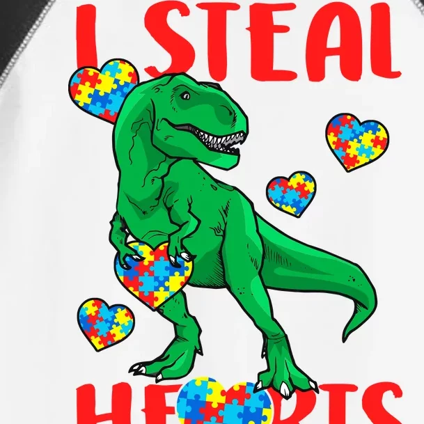 I Steal Hearts Autism Awareness Dinosaur Toddler Fine Jersey T-Shirt