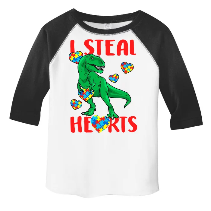 I Steal Hearts Autism Awareness Dinosaur Toddler Fine Jersey T-Shirt