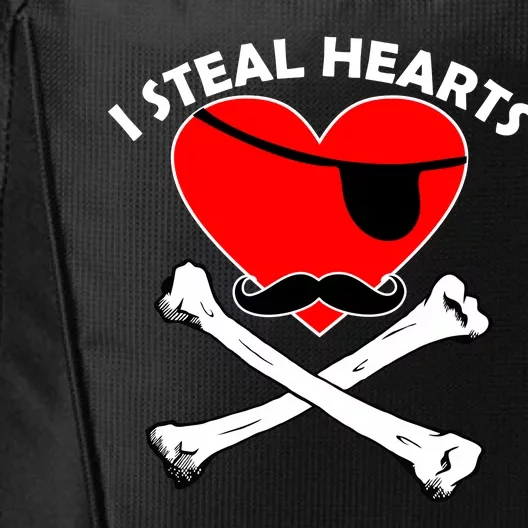 I Steal Hearts Pirate Crossbones Mustache Valentine's Day Design City Backpack