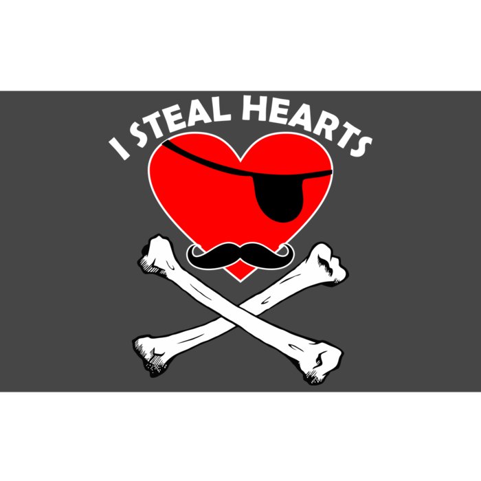 I Steal Hearts Pirate Crossbones Mustache Valentine's Day Design Bumper Sticker