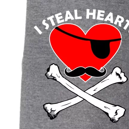 I Steal Hearts Pirate Crossbones Mustache Valentine's Day Design Doggie 3-End Fleece Hoodie