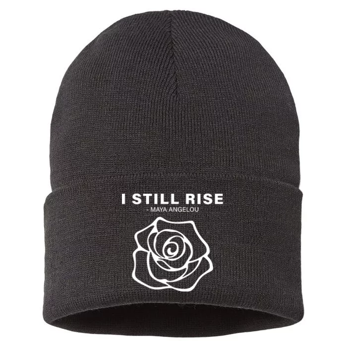 I Still Rise Inspirational Quote Sustainable Knit Beanie