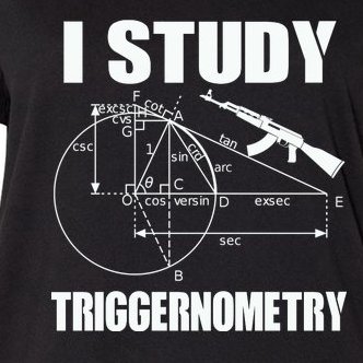I Study Triggernometry Gun Women's V-Neck Plus Size T-Shirt