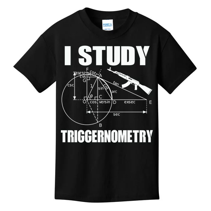 I Study Triggernometry Gun Kids T-Shirt