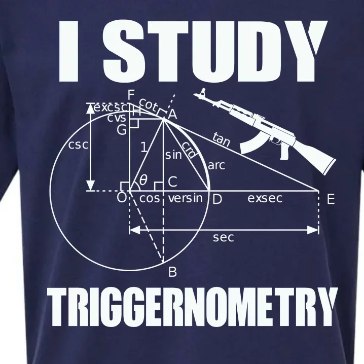 I Study Triggernometry Gun Sueded Cloud Jersey T-Shirt