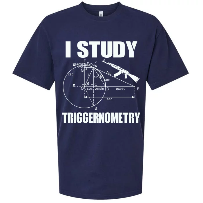 I Study Triggernometry Gun Sueded Cloud Jersey T-Shirt