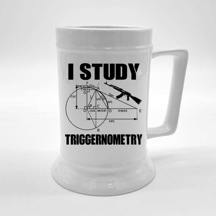 I Study Triggernometry Gun Front & Back Beer Stein