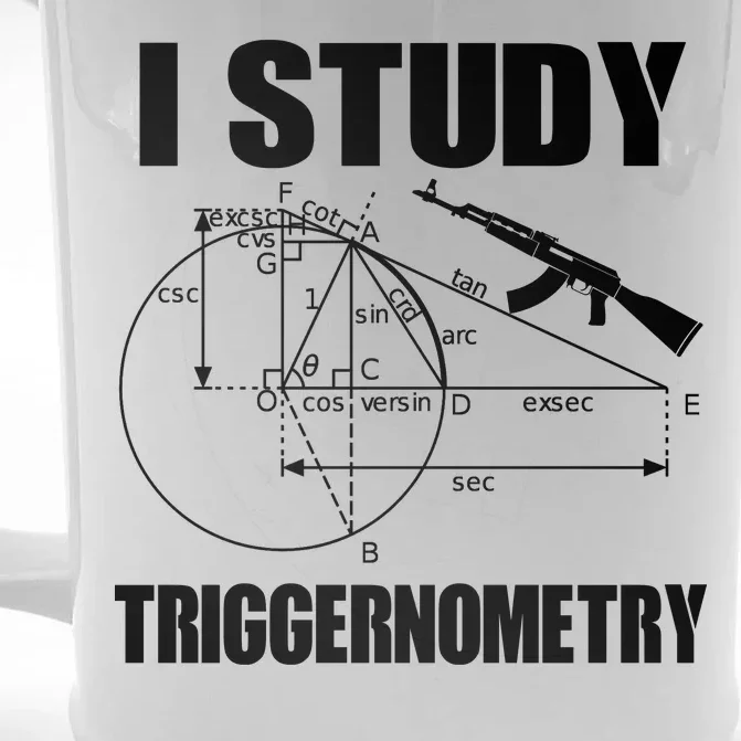 I Study Triggernometry Gun Front & Back Beer Stein