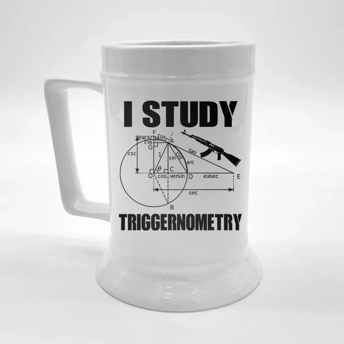 I Study Triggernometry Gun Front & Back Beer Stein