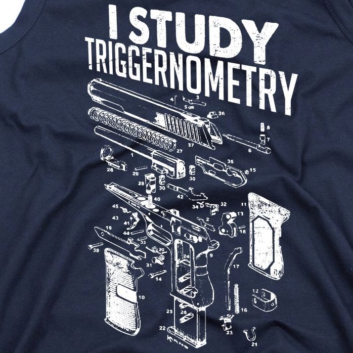 I Study Triggernometry Gun Diagram Tank Top