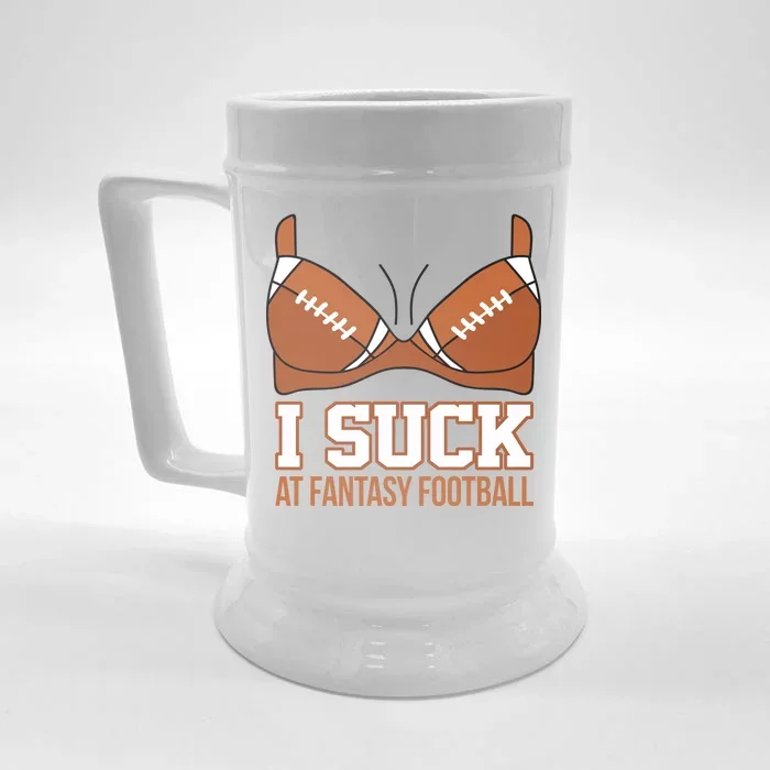 I Suck At Fantasy Football Last Place Front & Back Beer Stein