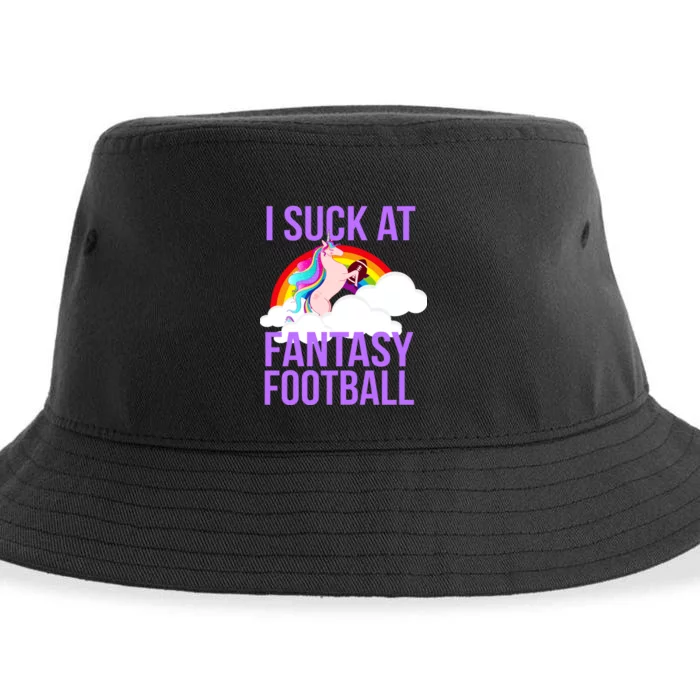 I Suck At Fantasy Football Unicorn Sustainable Bucket Hat