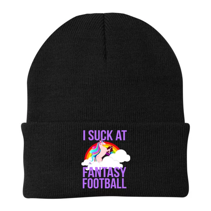 I Suck At Fantasy Football Unicorn Knit Cap Winter Beanie