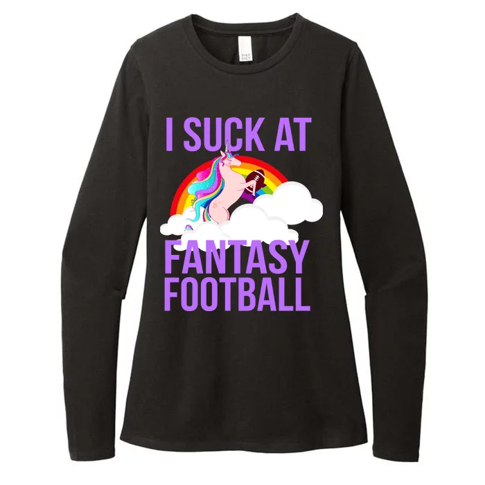 I Suck At Fantasy Football Unicorn Womens CVC Long Sleeve Shirt