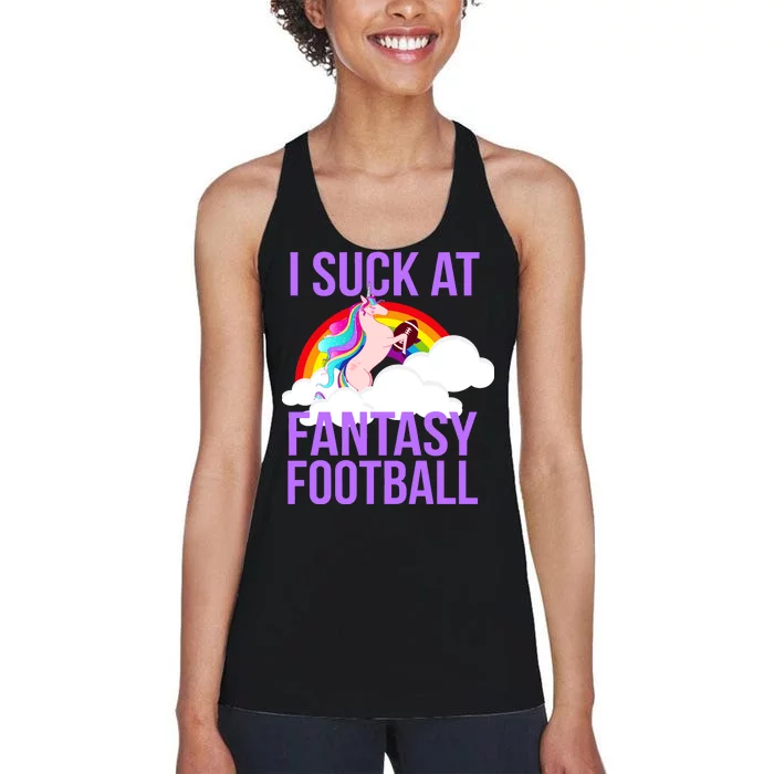 I Suck At Fantasy Football Unicorn Women's Racerback Tank