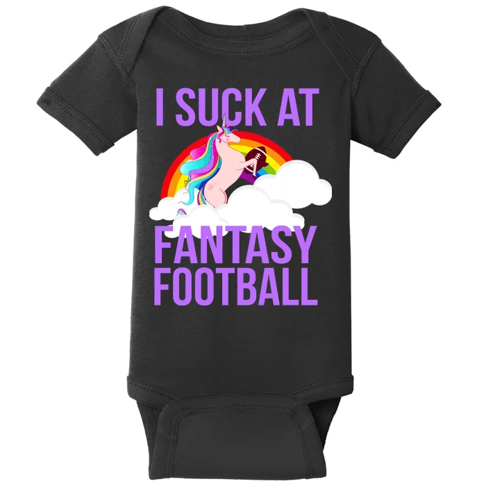 I Suck At Fantasy Football Unicorn Baby Bodysuit