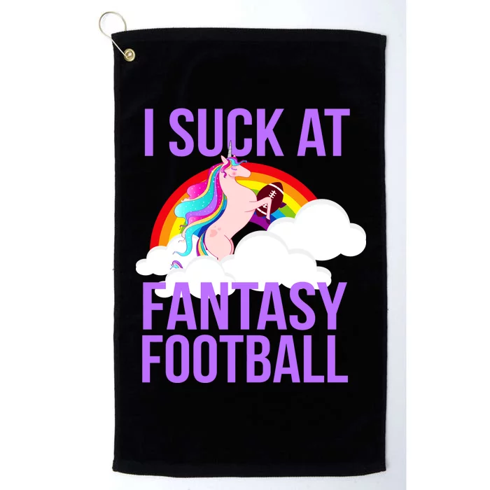 I Suck At Fantasy Football Unicorn Platinum Collection Golf Towel