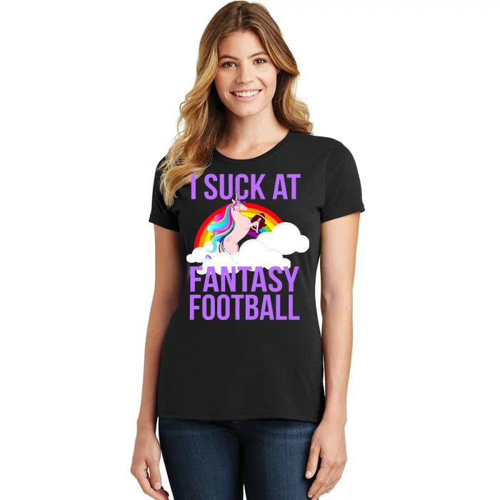 I Suck At Fantasy Football Unicorn Women's T-Shirt