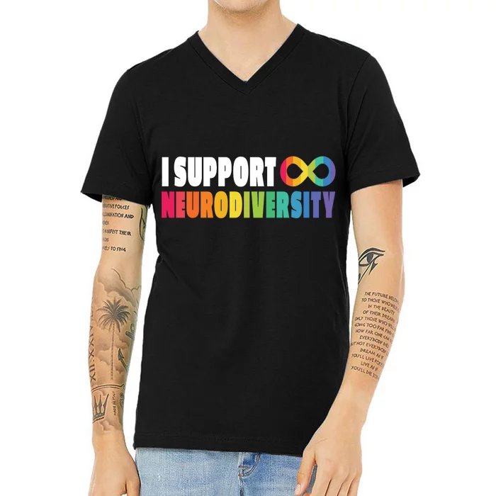 I Support Neurodiversity V-Neck T-Shirt