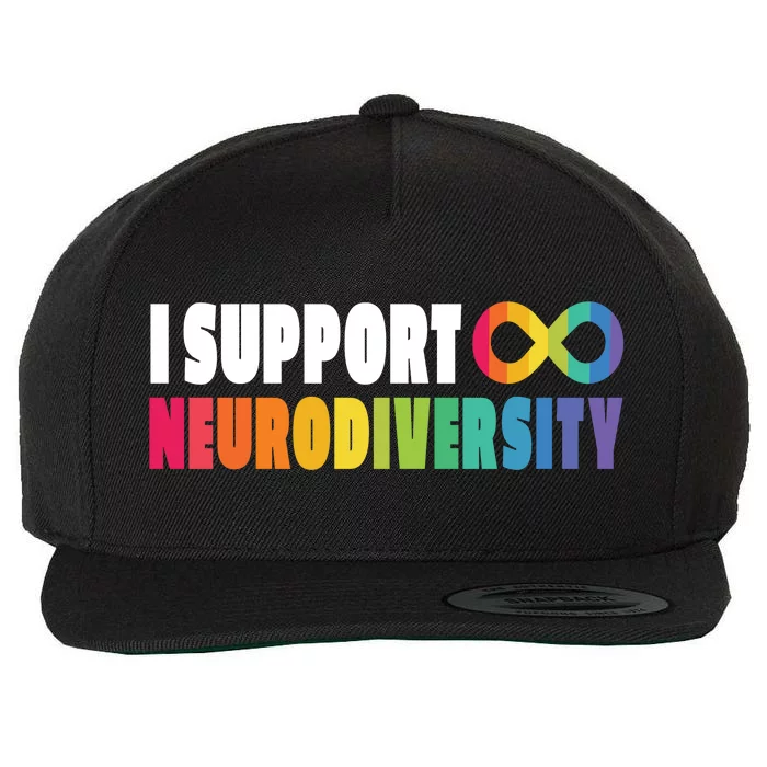 I Support Neurodiversity Wool Snapback Cap