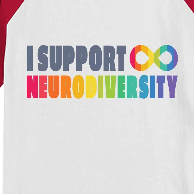 I Support Neurodiversity Kids Colorblock Raglan Jersey