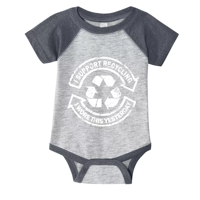 I Support Recycling Wore This Yesterday Infant Baby Jersey Bodysuit