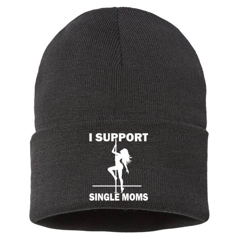I Support Single Moms Sustainable Knit Beanie