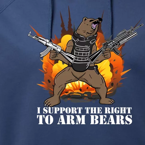 I Support The Right To Arm Bears Performance Fleece Hoodie