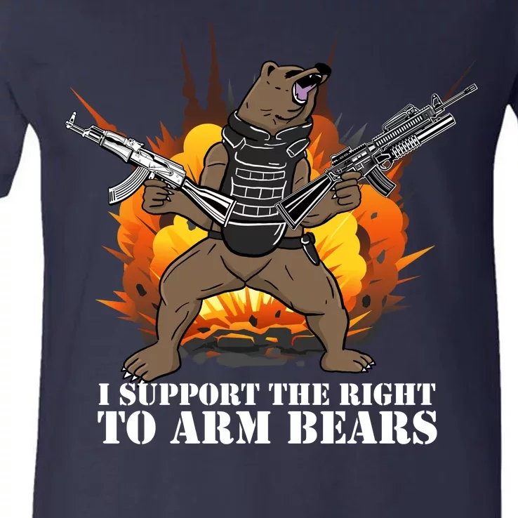 I Support The Right To Arm Bears V-Neck T-Shirt