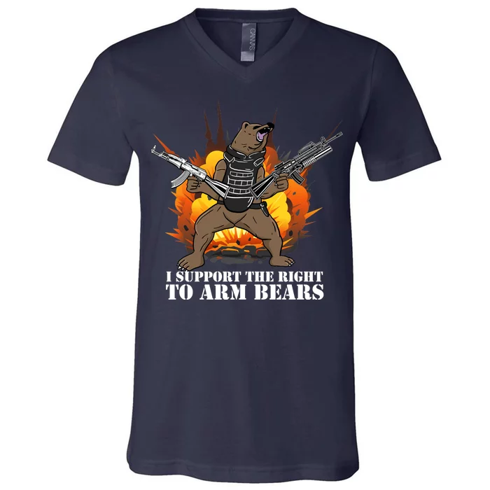 I Support The Right To Arm Bears V-Neck T-Shirt